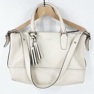 Coach Beige Legacy Molly Satchel Leather Purse Zip Close